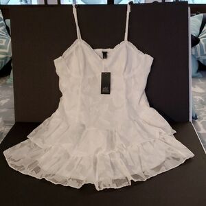 Wild Fable NWT White Ruffled Dress, Size L